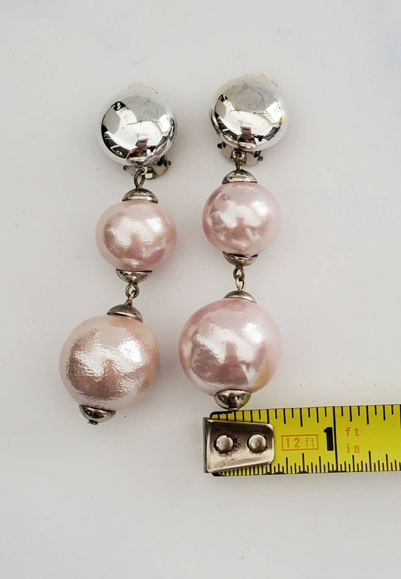 Vintage Faux Light PINK Shimmery Pearl and Silver… - image 7