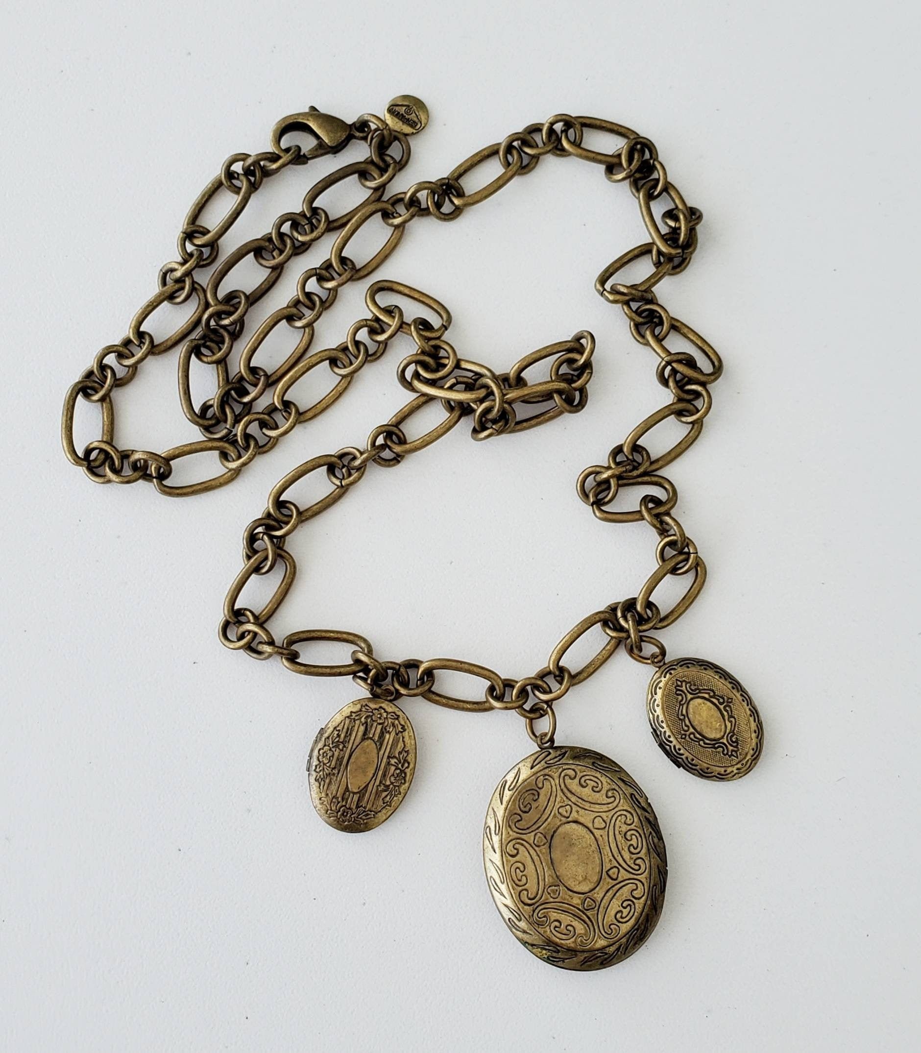 Vintage BEN AMUN Triple LOCKET Brass 