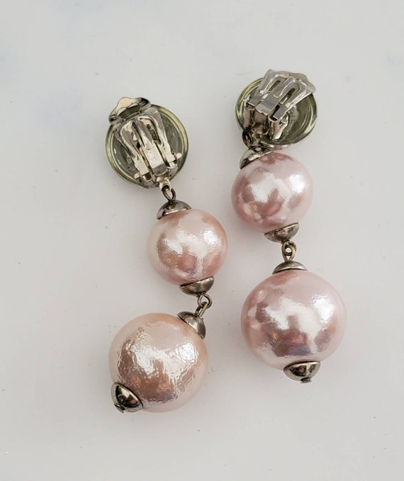Vintage Faux Light PINK Shimmery Pearl and Silver… - image 5
