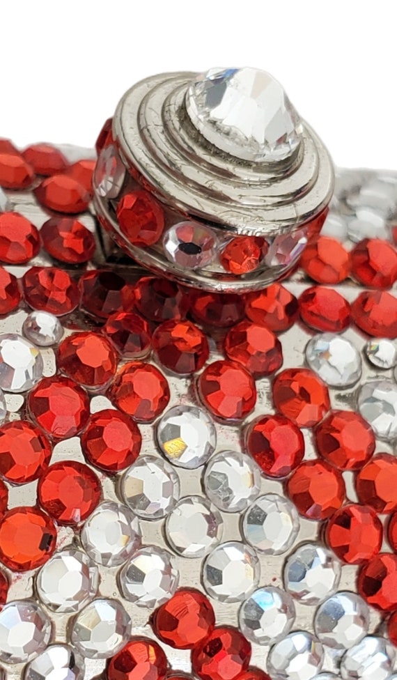 RED and CLEAR Rhinestone Bedazzled Minaudiere Con… - image 4