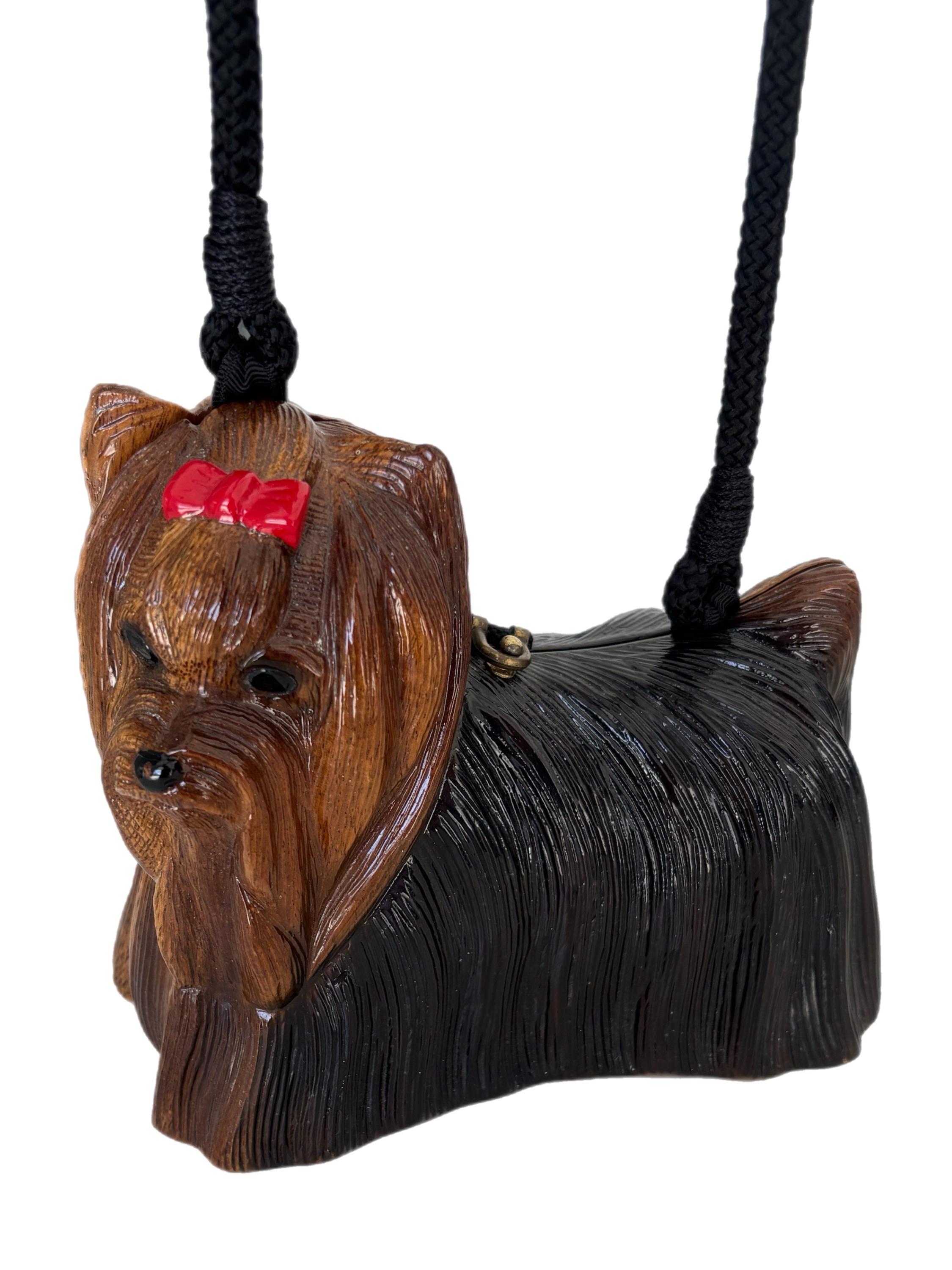 TIMMY WOODS Beverly Hills Yorkshire Terrier Yorkie Hand Carved