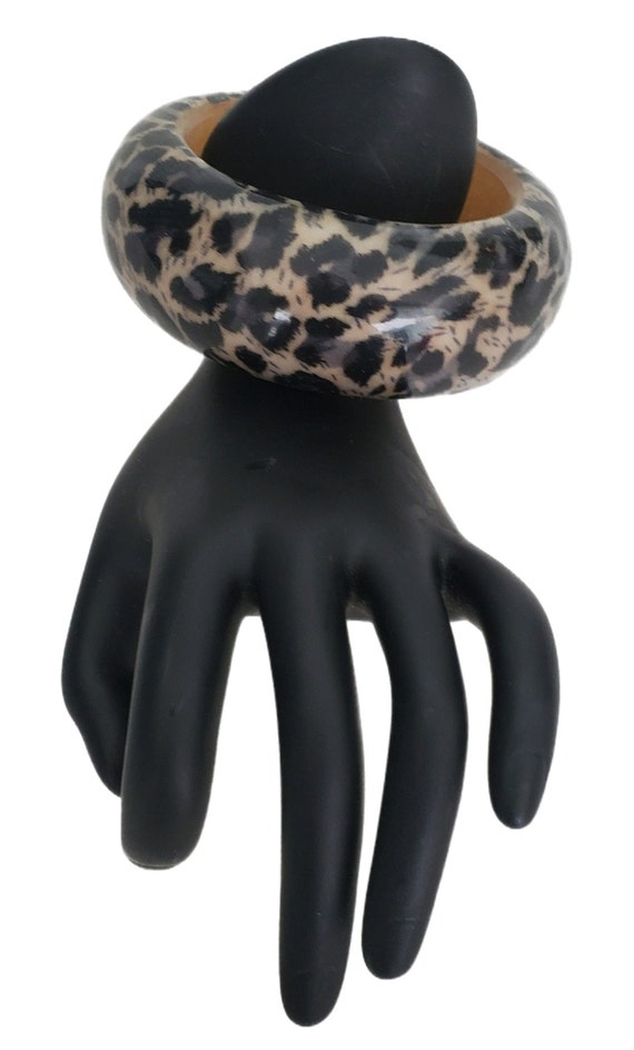 Super CHUNKY LEOPARD Animal Print Pattern Black B… - image 4