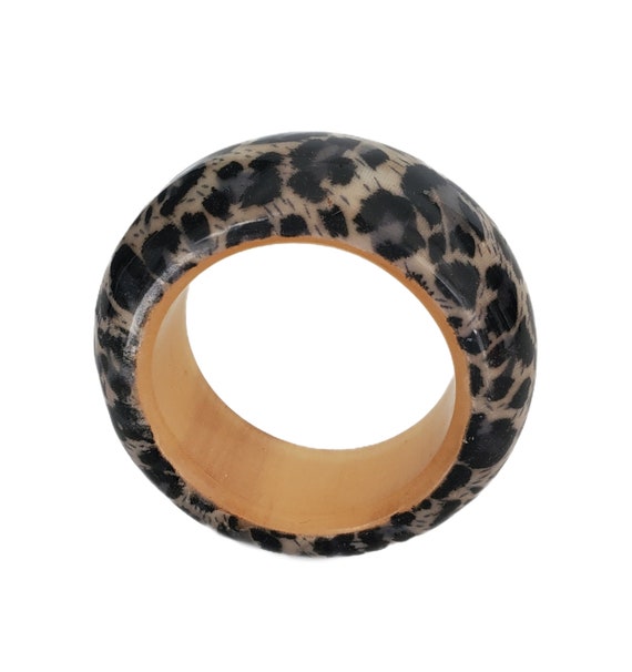 Super CHUNKY LEOPARD Animal Print Pattern Black B… - image 2