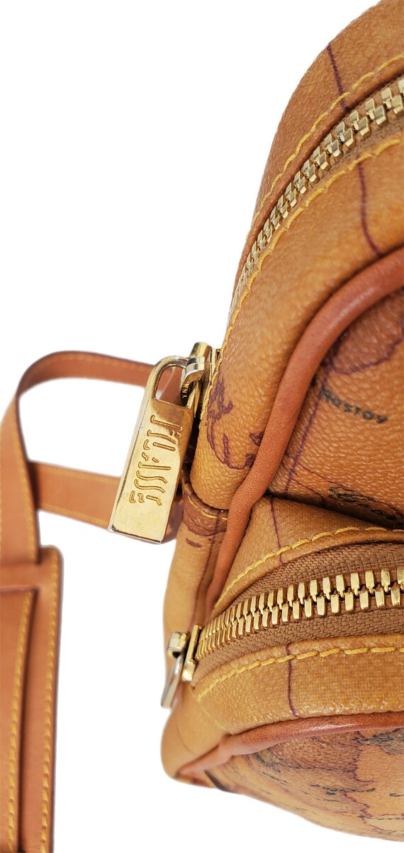Sac à Main Vintage Alviero Martini 1a Classe (cuir Et Toile) - Italie - Occasion Très Bon état