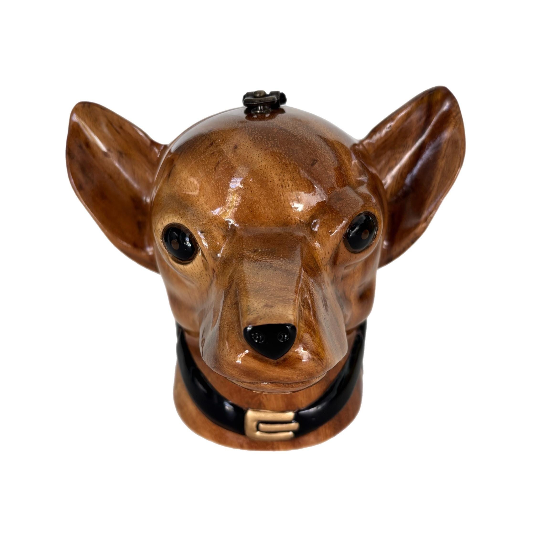 Vintage TIMMY WOODS Acacia Wood Hand Carved CHIHUAHUA Dog