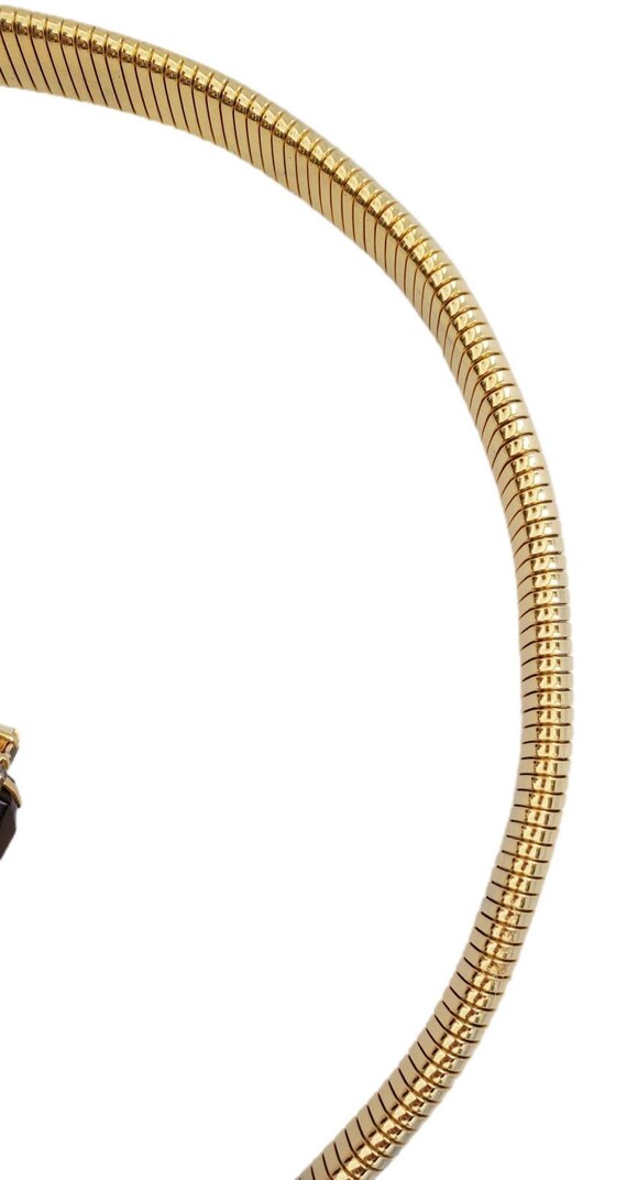 Vintage Gold Tone OMEGA Stretchy Belt with Amber … - image 5