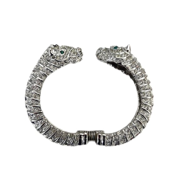 Vintage KJL Kenneth Jay Lane SILVER Tone Double Z… - image 1