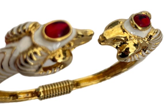 Vintage KJL Kenneth Jay Lane Double RAMS Head Gol… - image 3