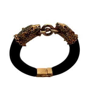 Vintage Franklin Mint Duchess of Windsor PANTHER Bracelet 22kt Gold and Ebony