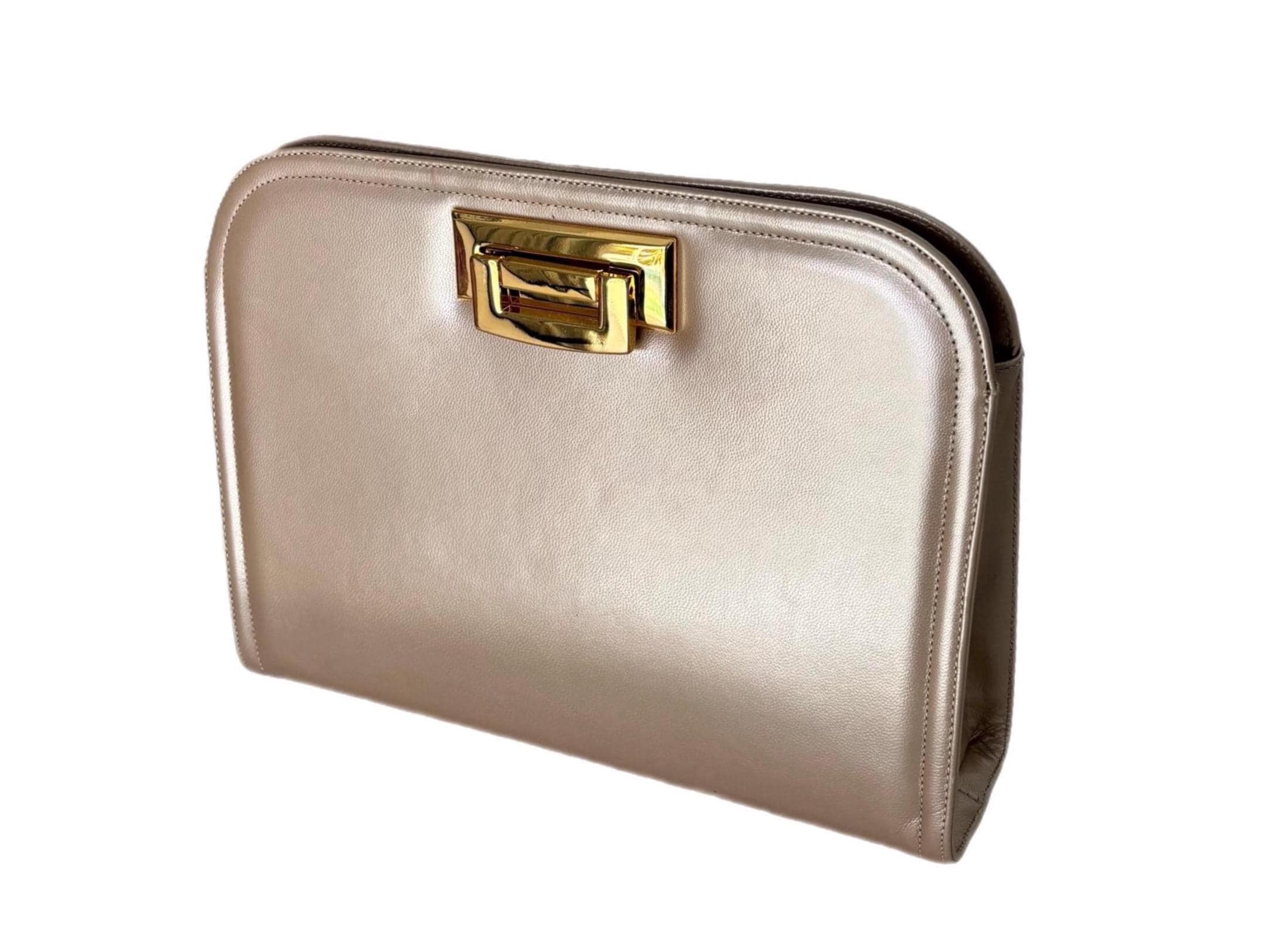 Vintage Frenchy of California Metallic Taupe Gold Leather  display picture 3
