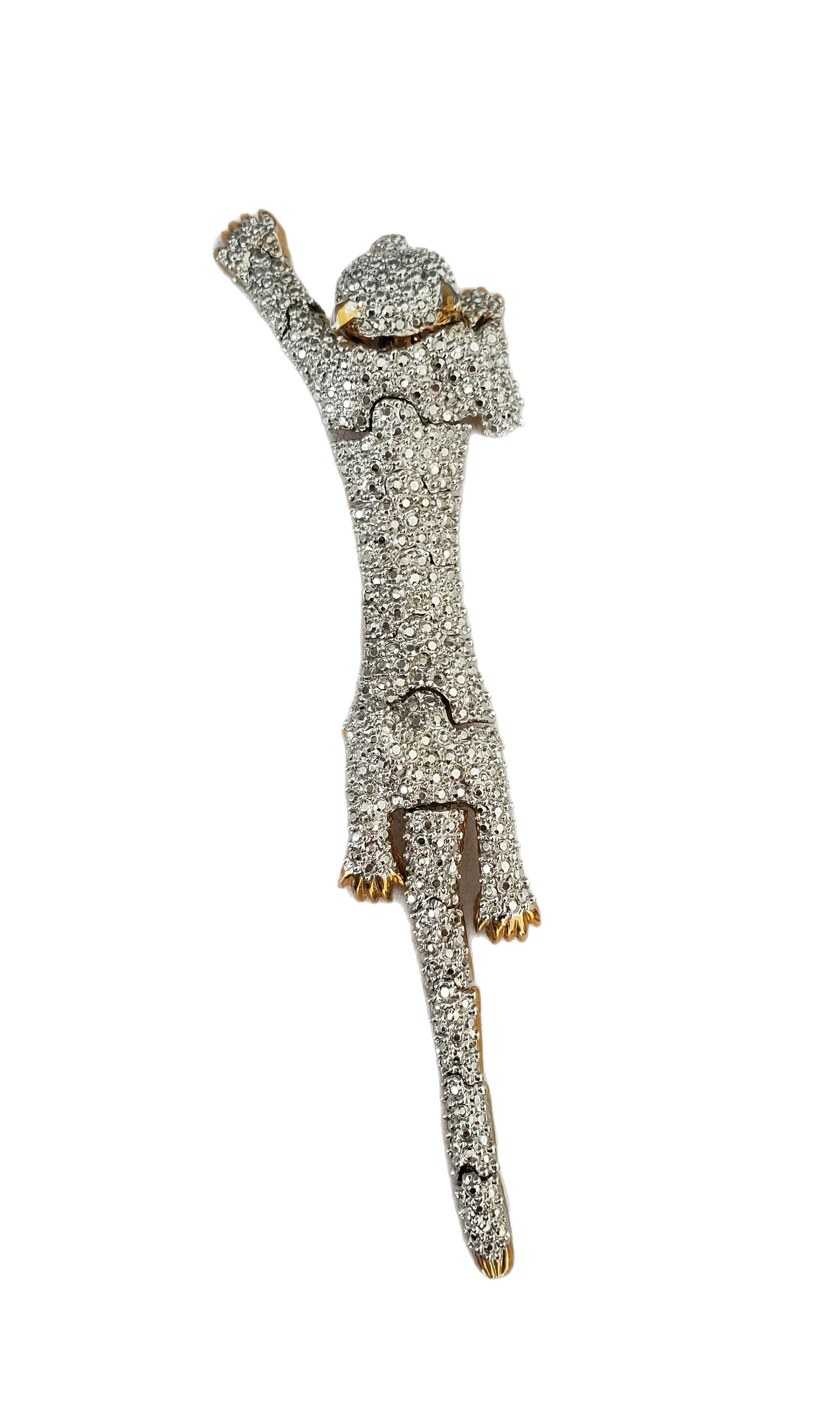 Vintage Rhinestone Encrusted PANTHER Big Cat SHOULDER