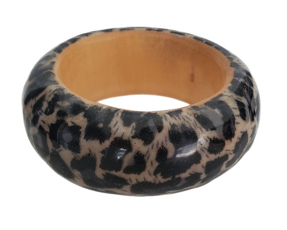 Super CHUNKY LEOPARD Animal Print Pattern Black B… - image 1
