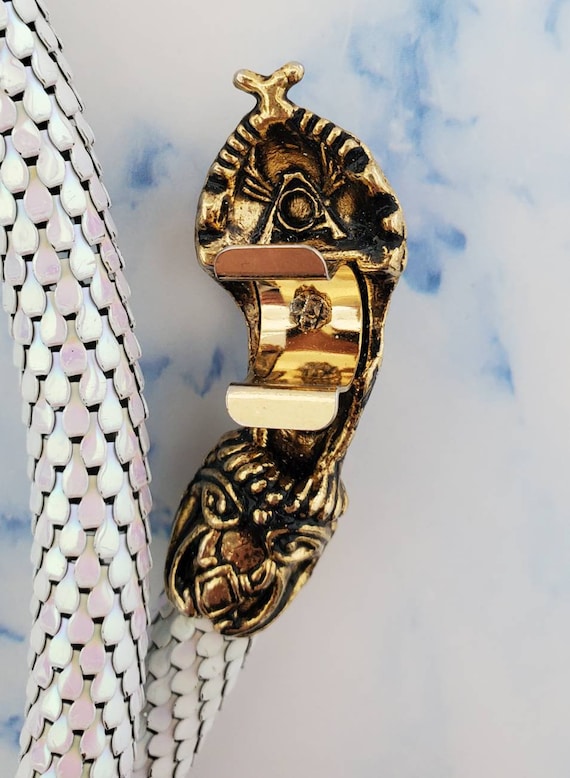 Vintage DL AULD Snake Metal Mesh Adjustable Belt IRIDESCENT  display picture 2