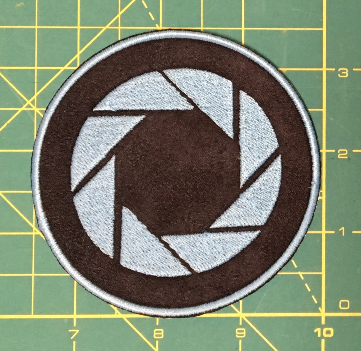 Glow-in-the-dark Aperture Fan Art Embroidered Patch