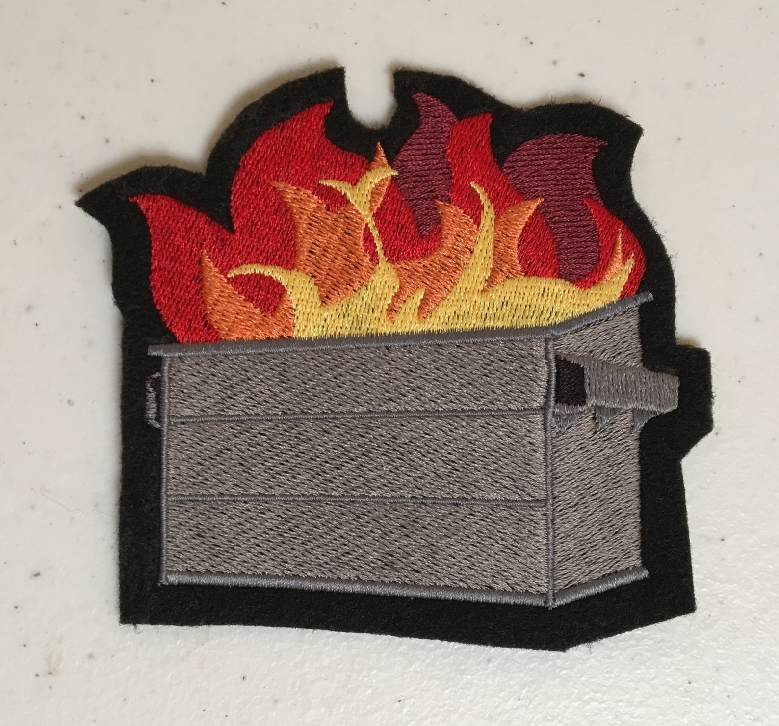Dumpster Fire Embroidered Patch Etsy