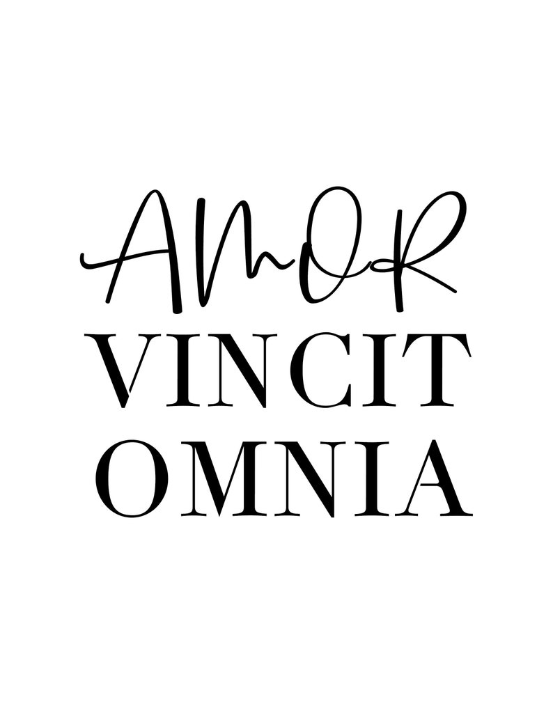 AMOR VINCIT OMNIA Love Conquers All Latin Quote Wall Art | Etsy