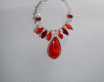 Red Suncatcher, Red Crystal Car Charm, Your Choice of 2, Red Crystal Suncatcher