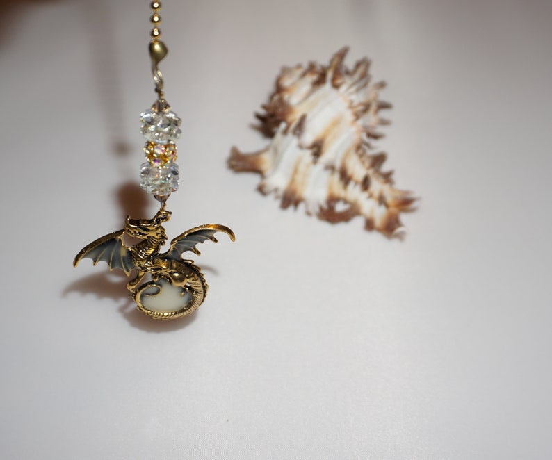 Gold Dragon Fan Pull Gold Ceiling Fan Charm Dragon Fan Etsy