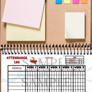 Homeschool︱1 Student Red Plane Attendance Log