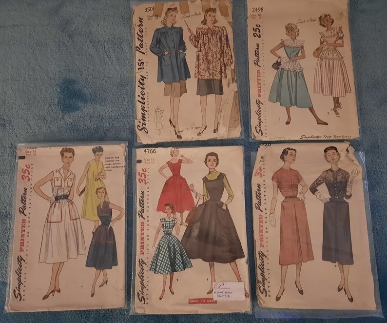 VINTAGE SIMPLICITY Dress Sewing Pattern From 1950s - Etsy