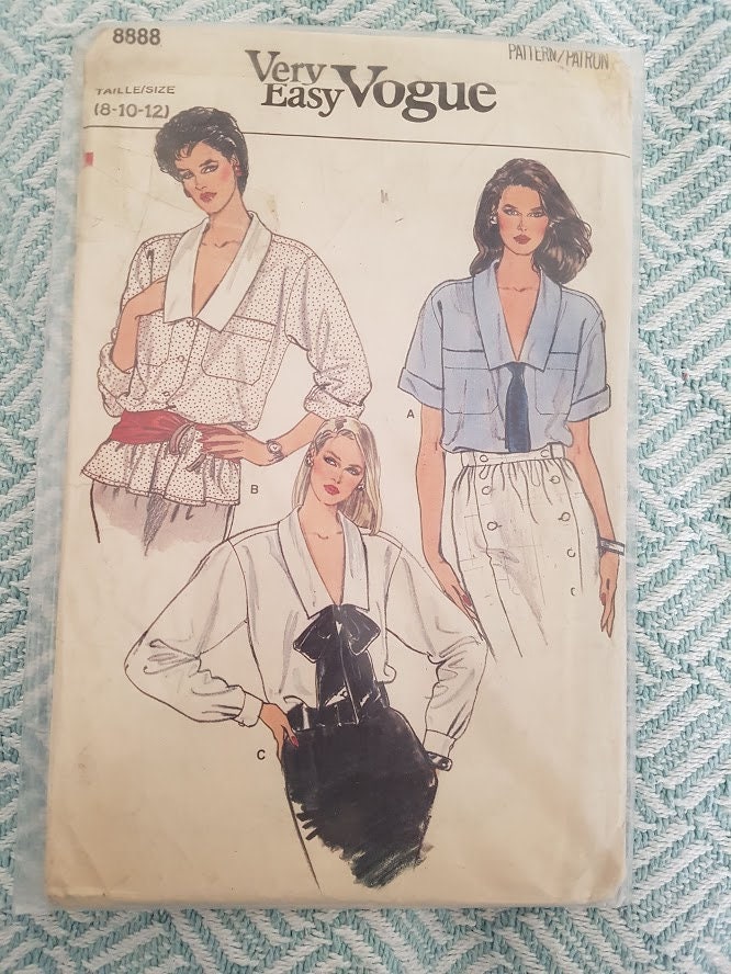 VINTAGE VOGUE Dress Sewing Pattern From 50s 60s 70s Shirt Top | Etsy