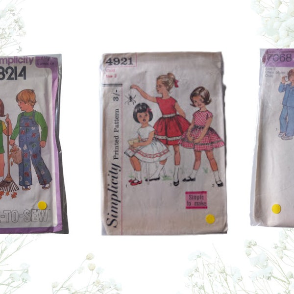 Vintage children's Dress sewing Patterns dressmaking - age 3 years