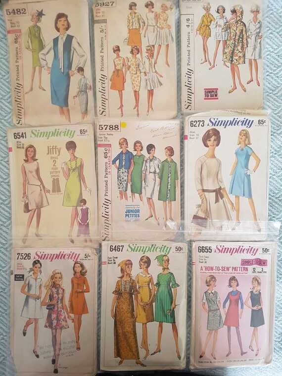 VINTAGE SIMPLICITY Dress sewing Pattern from 50S 60S 70S | Etsy