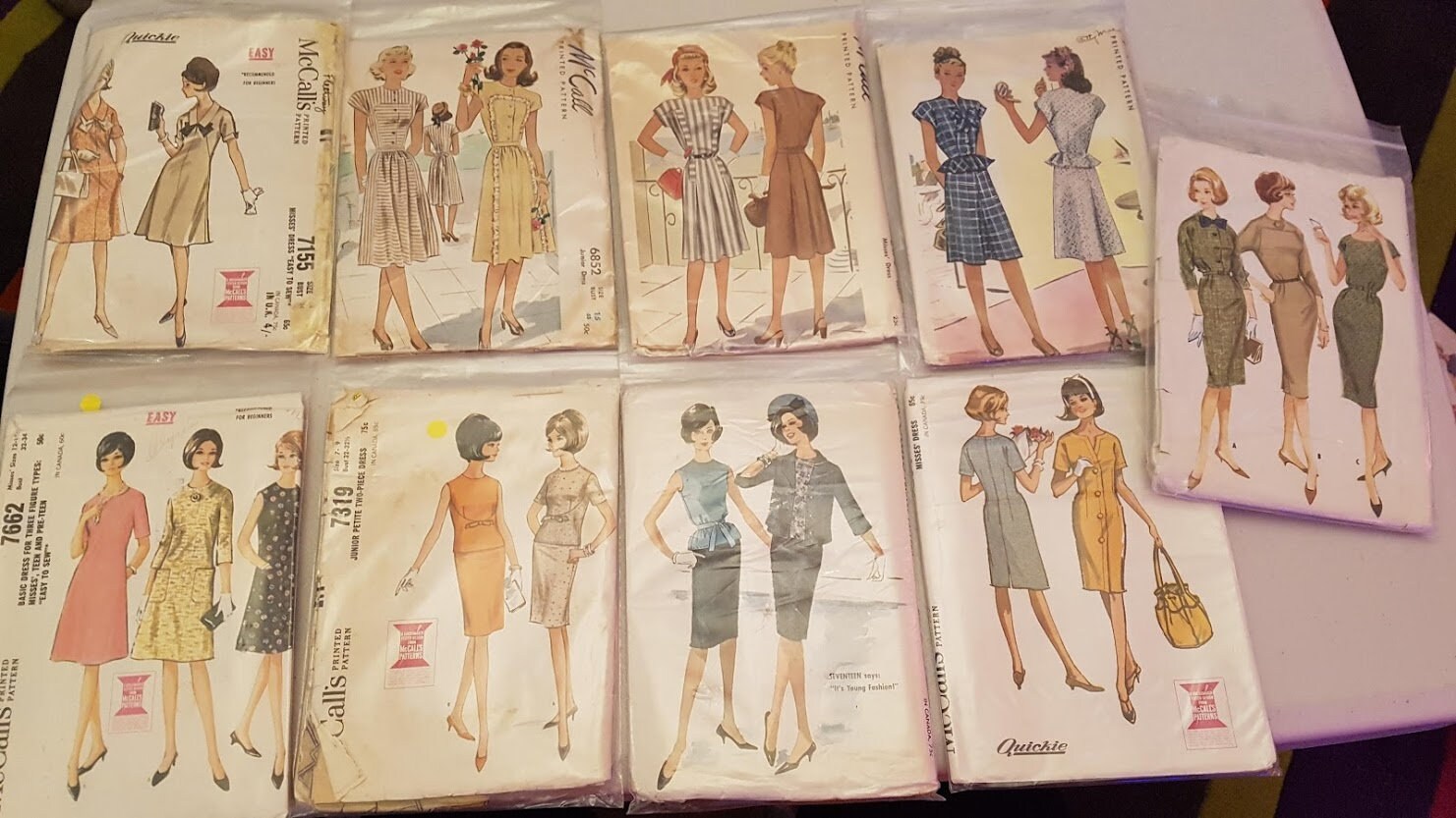 VINTAGE McCALLS Dress sewing Pattern from 40s 50s dresses | Etsy