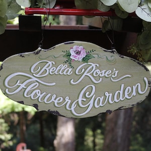 Flower Garden Sign, Personalized Garden Sign, Rustic Garden Art, Custom Garden Sign, Vintage Garden Sign, Garden Sign, Rustic Garden Decor