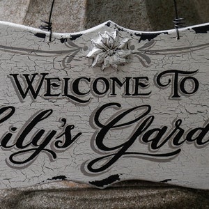 Garden SIGN-Personalized Garden Sign-Flower Garden Sign-Rustic Garden Sign-Custom Garden Sign-Vintage Garden Sign-Vintage Garden Decor