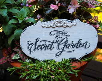 Garden SIGN-Personalized Garden Sign-Secret Garden Sign-Rustic Garden Sign-Custom Garden Sign-Vintage Garden Sign-Vintage Garden Decor