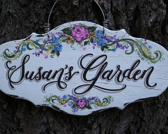 Garden SIGN-Personalized Garden Sign- Flower Garden Sign-Rustic Garden Sign-Custom Garden Sign-Vintage Garden Sign-Vintage Garden Decor