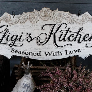 Gigi's Kitchen sign-French Country Cottage-Shabby Chic Wood Sign-Country Chic sign-Vintage Chic Sign-Vintage Chic Wood Sign-Shabby Chic Sign