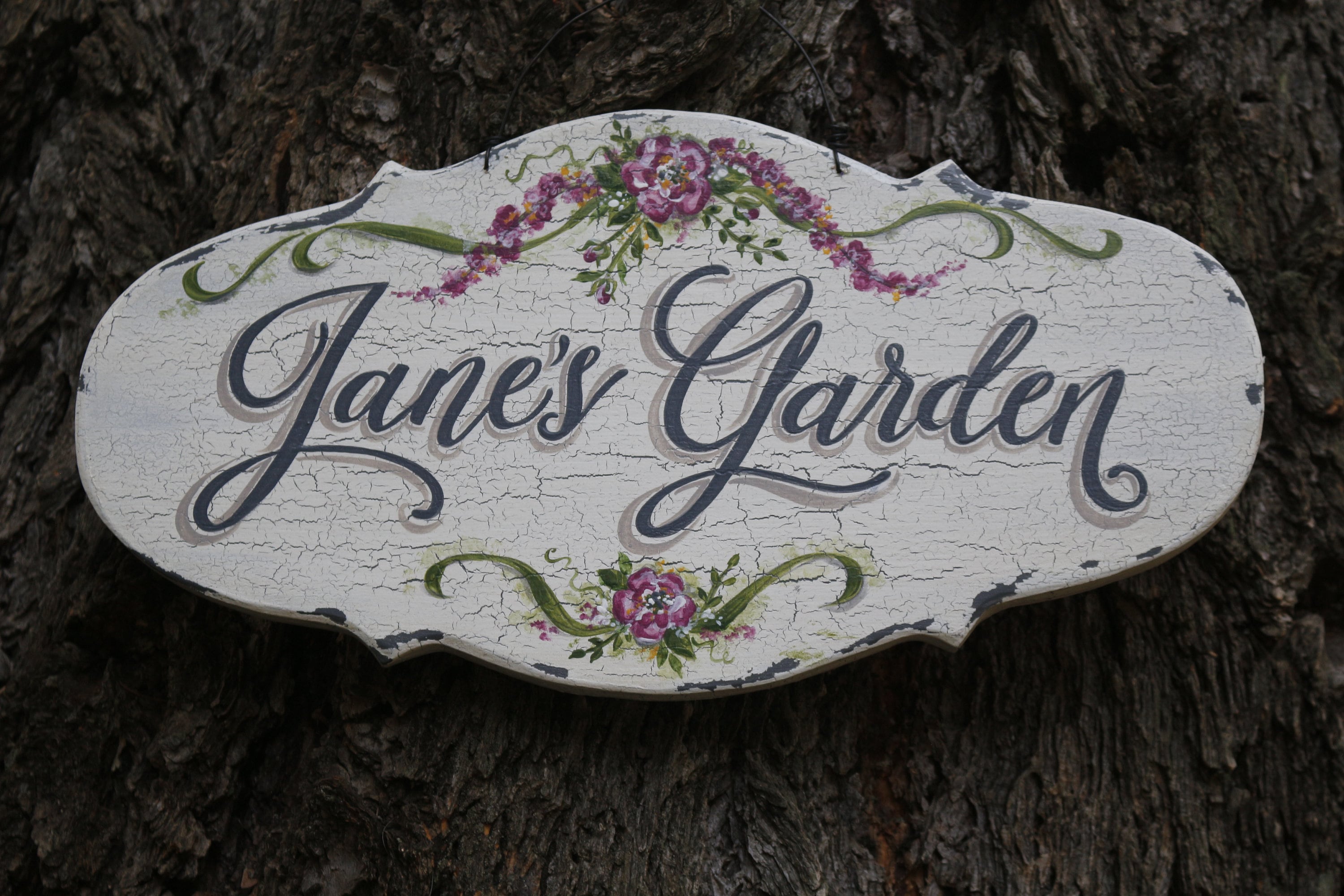 June Rustic Signs Personalized Rustic Garden Sign: Hand Painted Vintage Decor - Etsy