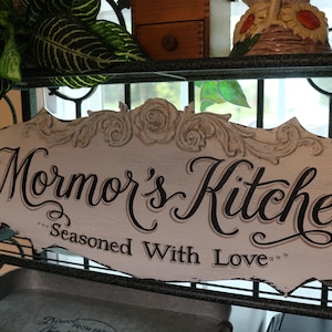 Letrero de cocina de Gigi - Letrero de madera de estilo rústico francés - Letrero de estilo rústico - Letrero de estilo vintage - Letrero de madera de estilo vintage - Letrero de estilo shabby chic