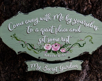 Secret Garden SIGN-Personalized Secret Garden Sign-Flower Garden Sign-Rustic Garden Sign-Custom Garden Sign-Garden Sign-Vintage Garden Decor