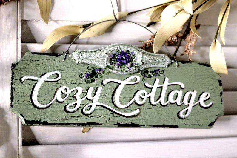 Personalized Cozy Cottage Sign: Rustic Vintage Decor, Indoor or Outdoor ...