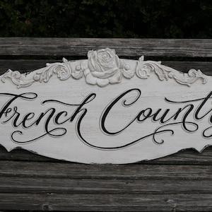 French Country Sign-Shabby Chic Wood-Country Chic Sign-Cottage French-Vintage Country Sign-Rustic French Wood Sign-Shabby Chic-Rustic French