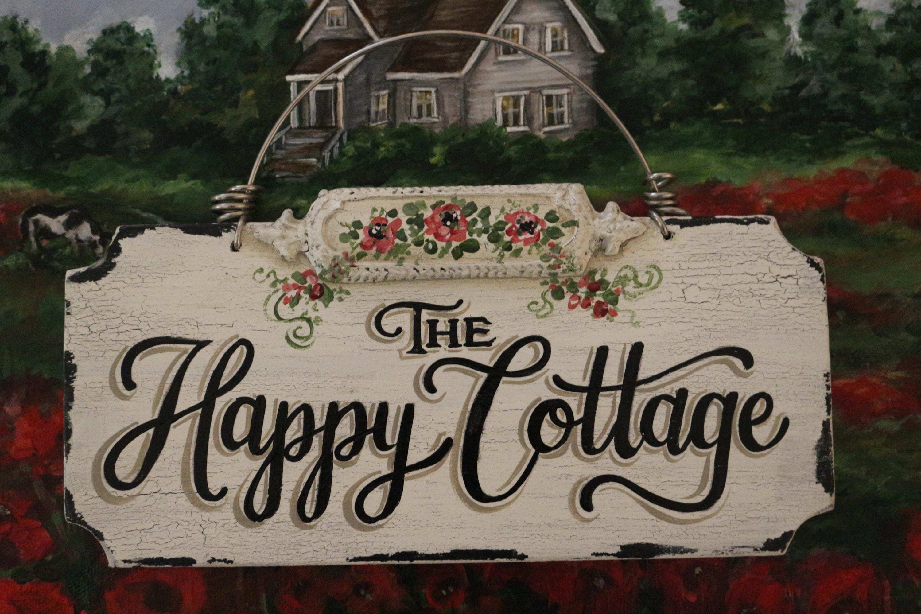 Personalized Cozy Cottage Sign: Hand Painted Vintage Country Decor - Etsy