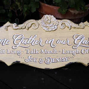 Garden SIGN-Personalized Garden Sign-Flower Garden Sign-Rustic Garden Sign-Custom Garden Sign-Vintage Garden Sign-Vintage Garden Decor