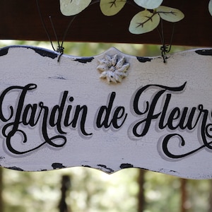 Jardin de Fleurs SIGN-Personalized Garden Sign-Flower Garden Sign-Rustic Garden Sign-Custom Garden Sign-Vintage Garden-Vintage Garden Decor