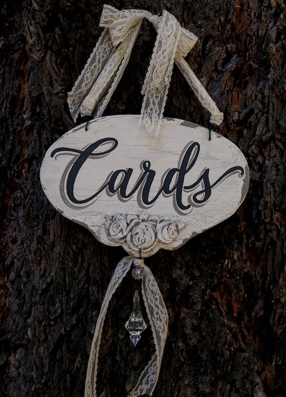 Card Sign Wedding Cards Sign Wood Cards Sign Rustic Cards Etsy