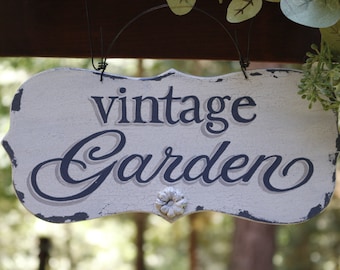 Garden SIGN-Personalized Garden Sign-Flower Garden Sign-Rustic Garden Sign-Custom Garden Sign-Vintage Garden Sign-Vintage Garden Decor