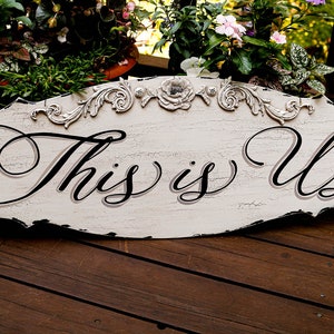 This is Us Country Cottage Wood Sign-Shabby Chic Wood Sign-Country Chic Sign-Vintage Chic Sign-Vintage Chic Wood Sign-Shabby Chic Sign
