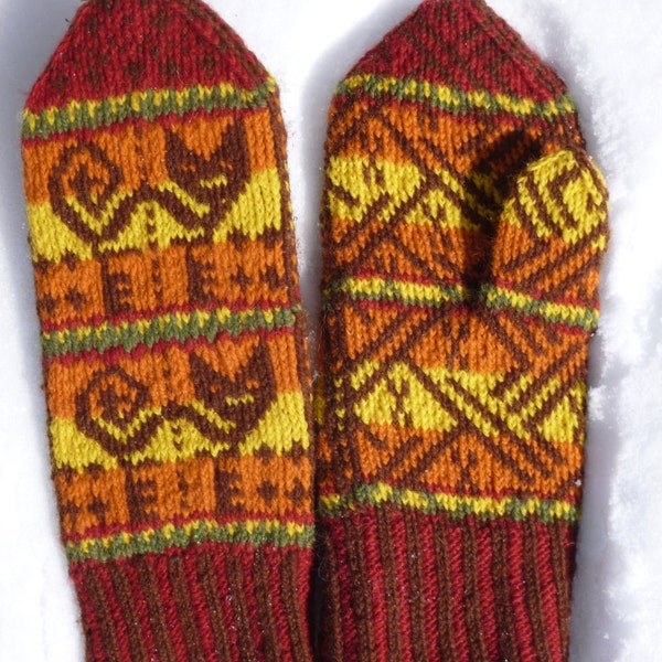 Inka Katze Fausthandschuhe Fair-Isle Stricken Anleitung Pdf