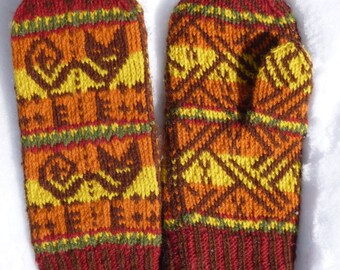 Inka Katze Fausthandschuhe Fair-Isle Stricken Anleitung Pdf