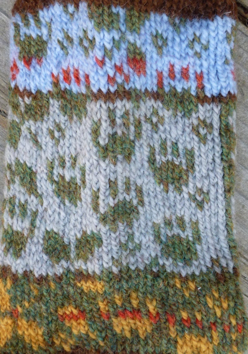 Cats in the Garden Socks Digital Knitting Pattern Pdffair Isle Stranded ...