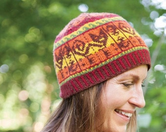 Inka Katze Mütze Fair-Isle Stricken Anleitung Pdf
