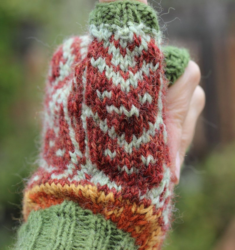 Kusi Cat Mitts Knitting Pattern Fair Isle Stranded Colorwork Pdf ...