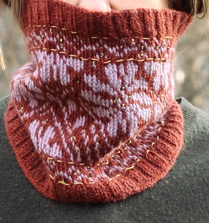 Winter Blumen Cowl Knitting Pattern Fair Isle Stranded Colorwok Knitting Pattern Etsy